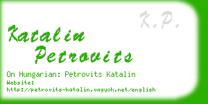 katalin petrovits business card